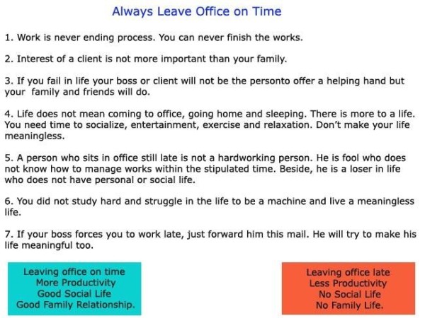 Always leave office on time - Others | others #246344