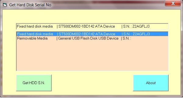 Get disk serial number tool