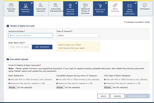 GSTN Introduces New Functionality for Adding or Amending Bank Account Details on GST Portal