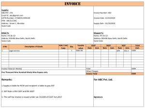 Self Invoicing under RCM: Time Limit and Invoice Format - Tax Guide