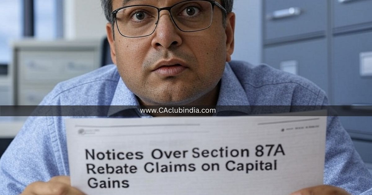 Income Tax Department Issues Notices Over Section 87A Rebate Claims on Capital Gains