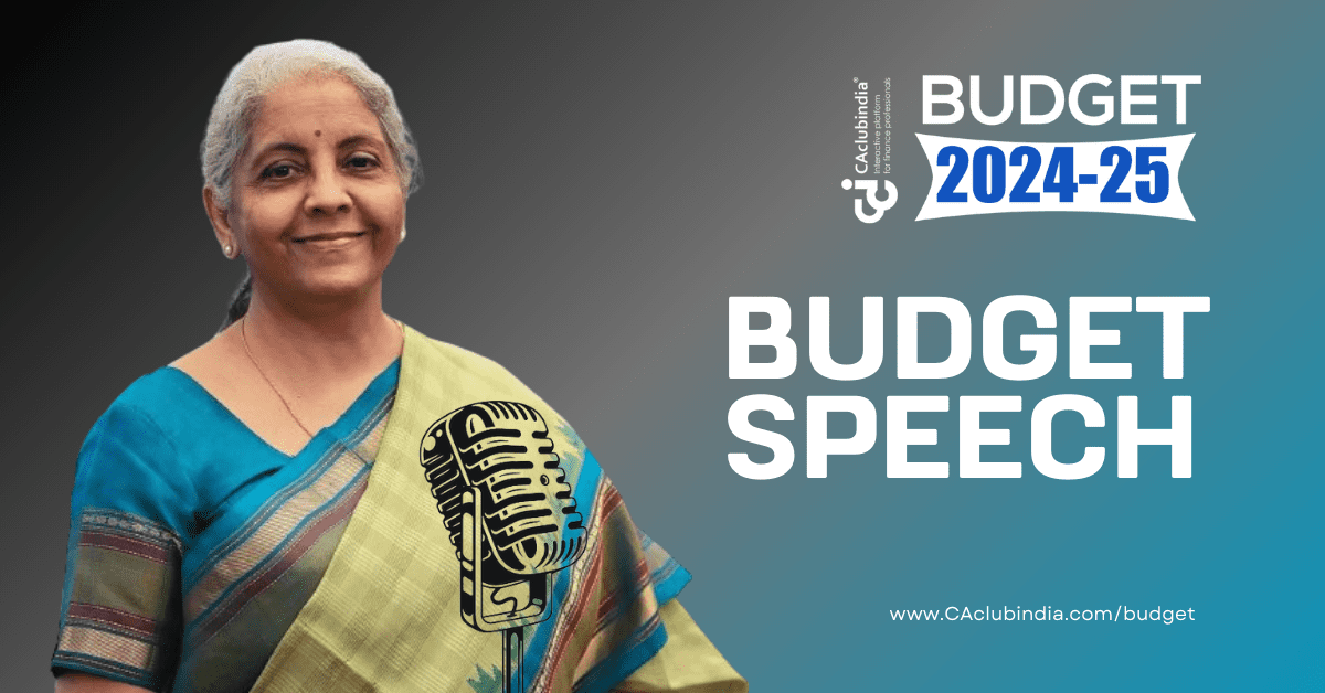 Budget 2024-25: Speech of FM Nirmala Sitharaman