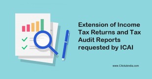 Extension of Income Tax Returns and Tax Audit Reports requested by ICAI